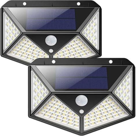 Lampe solaire - GRAND FORMAT - Lot de 2 - 100 LED - 1200 mAh - Détecteur de mouvement (1/4)
