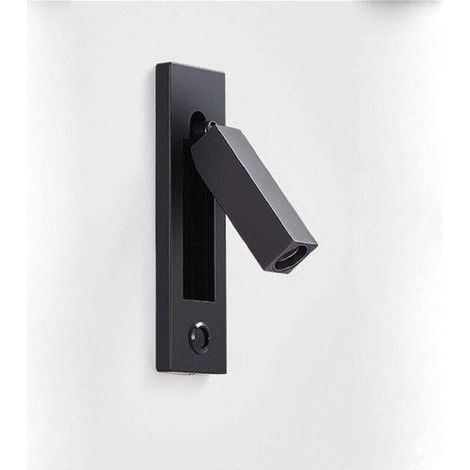 3W Noir Lampes de Lecture, TêTe de Lit Applique Murale Liseuse Encastré Interrupteur Poussoir Lampes Murales pour, Chambre (1/4)