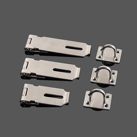 Set aus drei Verriegelungsplatten aus Edelstahl 304, 3", 4" und 5", jeweils mit Sicherheitsriegel und Türverschluss (1/5)