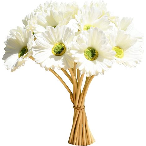 Fleurs de gerbera artificielles en soie MAMOWEAR, 12 tiges par paquet, texture réaliste, conviennent aux mariages, à la décoration intérieure, aux cuisines et autres décorations de mariage.