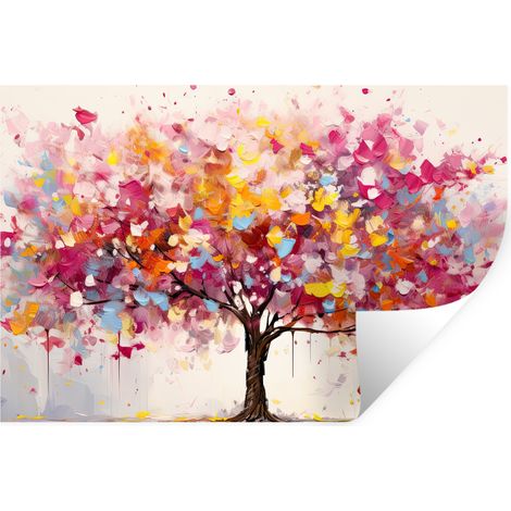 STICKER MURAL Aquarelle - Arbre - Art - Abstrait 60x40 cm (1/5)