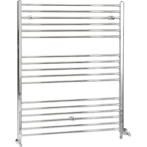 Milano Kent Chrome Dual Fuel Electric Straight Bar Heated Towel Rail Radiator - 1200mm x 1000mm (1/5)