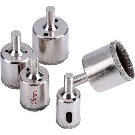 Set de 5 trépans diamantés pour carrelage, verre, marbre, granit et ardoise - Outil de perçage professionnel (1/4)
