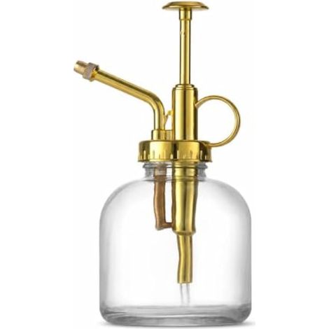 Vaporisateur Plantes Verre Rétro, 220ml, pulvérisateur doré (1/3)