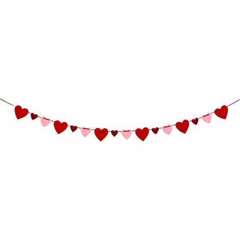 Guirlande En Forme De Coeur - Décoration Murale Pour Saint-Valentin Anniversaire Mariage Fiançailles - 7,8 x 7,8 cm - En Plastique - 1 Pièce (1/5)