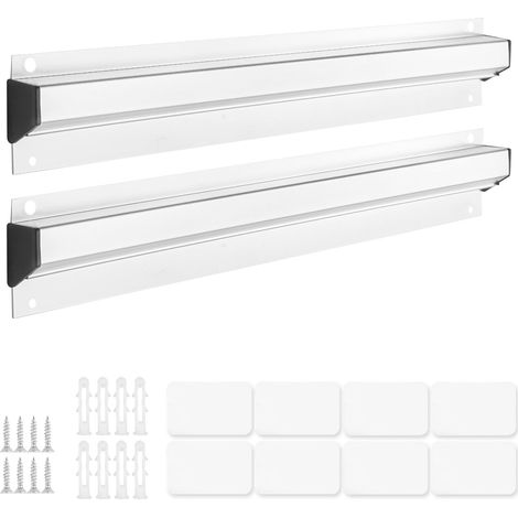 Lot de 2 porte-billets, 70 cm, en alliage d'aluminium, pour restaurant, bar, cuisine, café, pub, bureau, autocollants avec vis (1/5)