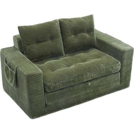 CHICFURN Divano letto 2 posti 140 x 85 x 67 cm beige in tessuto, per piccoli spazi (1/5)