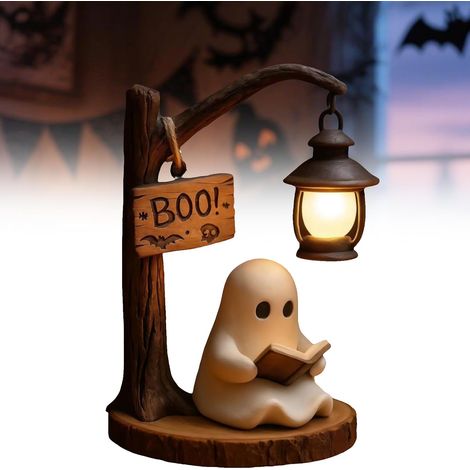 Lampe de Lecture Fantôme,Décoration d'Halloween,Lampe de Chevet LED 3D Halloween,Lumière Décorative d’Halloween,pour Le Carnaval,Halloween (1/5)