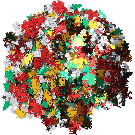 Coriandoli in PVC per alberi di Natale, 100 g, cervo, angelo, regalo, glitter, decorazione con paillettes per Natale (1/5)