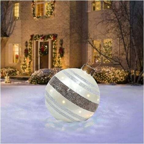 Giant inflatable Christmas ball, indoor and outdoor decoration for weddings, festivals, courtyards, gardens with pump (E, 60 cm)