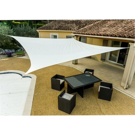 Werka Pro – Voile d'ombrage carrée blanche 3,6 x 3,6 m – Polyéthylène tressé 160g/m² – Angles renforcés – Traitement anti UV