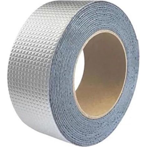 Ruban adhésif imperméable en aluminium butyle, ruban d'étanchéité auto-adhésif, ruban d'étanchéité pour douche, ruban d'étanchéité en butyle pour culy de toit, déchirure de surface (5 cm × 10 m) (1/5)