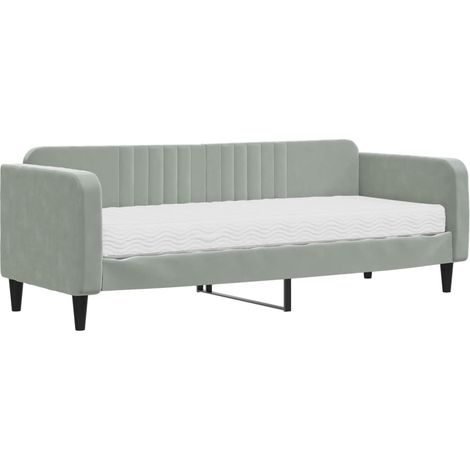 Maison Exclusive - Tagesbett mit Matratze Hellgrau 80x200 cm Samt