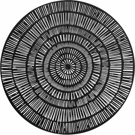 Set de Table Rond Déco "Rayon" 38cm Noir