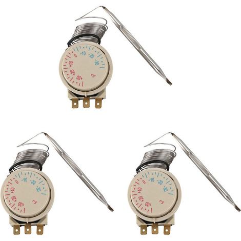 3X Congelateur -30 - + 30 Celsius AC 250 V 16A AC380V Thermostat Capillaire de Temperature (1/4)