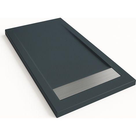 Receveur de douche Bidai avec cadre couleur Gris graphite RAL 7016 70x130cm grille Acier (1/4)