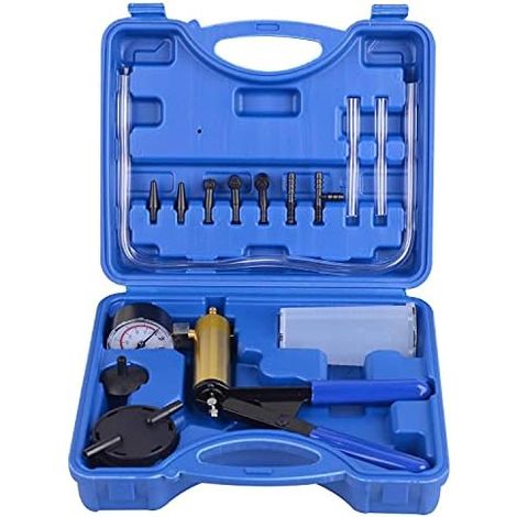 17pcs Pompe à Dépression Purge Purgeur Liquide de Frein Testeur à Vide Professionnel 2 en 1 Outil Kit Aspirateur Testeur pour Voiture Outil Manuelle Coffret Rouge (1/5)