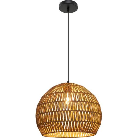 Boho pendelleuchte hohenverstellbar papierschirm