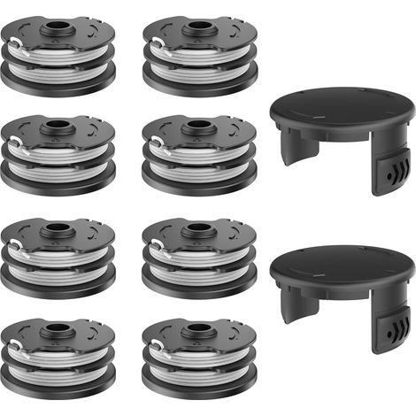 8 Bobine de rechange, 2 Couvercle bobine, Fil nylon 1,6mm, Compatible Parkside PRTA 20-Li, Pour débroussailleuse jardin