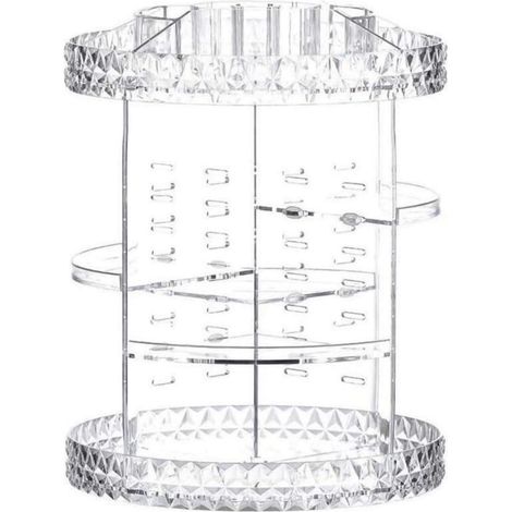 360° drehbarer Make-up-Organizer, 4-stöckiger Kosmetik-Organizer aus Acryl, transparenter Beauty-Organizer zur Verwendung auf einem Schminktisch, im Badezimmer oder Schlafzimmer (transparent) (1/5)