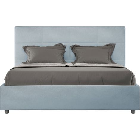 Letto Matrimoniale 160x190 cm con Rete Mika Azzurro (1/5)
