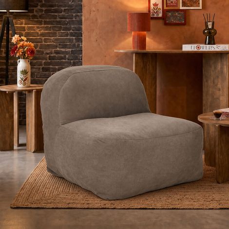 Fauteuil - HOME DECO FACTORY - Compact - Côtelé - Marron