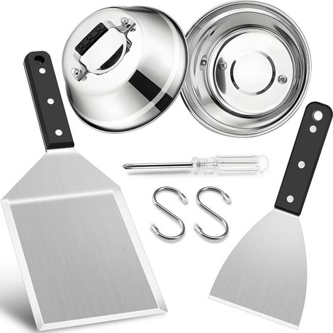 Grillspachtel Set mit Burgerglocken, 4-teilig, Edelstahl & ABS-Griff (1/5)