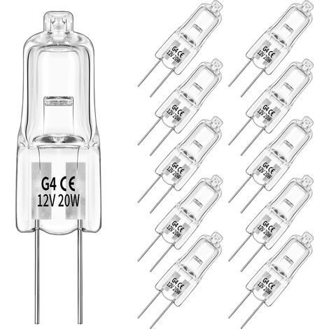 20 Pièces Ampoule Halogène G4 12V 20W 280LM, Ampoule Dimmable Blanc Chaud, G4 Halogène Pour Hotte (1/5)