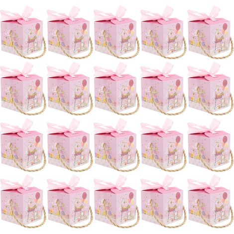 Boîte à Friandises Fête Anniversaire 20 Pièces en Carton Rose (1/5)