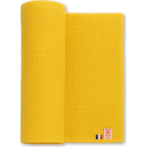 Maxi Lange Bébé Multi-usage Couverture et Tapis à Langer en Coton Biologique Miel 1 x 1 m - PANGIVO (1/5)