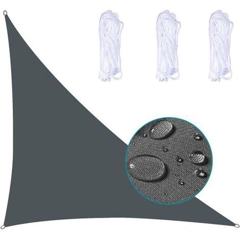 Toldo parasol Trianlar impermeable, resistente a los rayos UV y a la intemperie (3 x 4 x 5 metros, gris oscuro) (1/4)