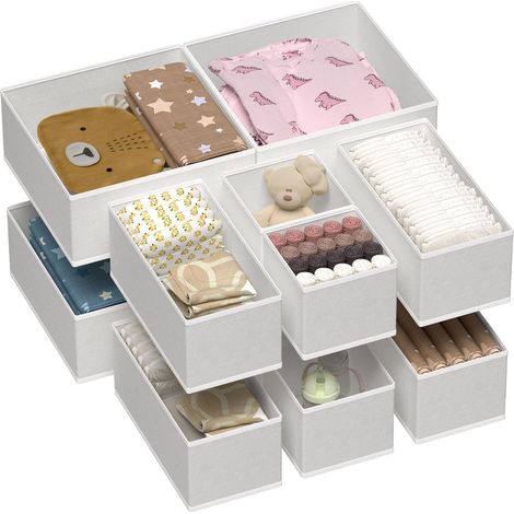 Organisateur Tiroir, Rangement Vetement Pliable, Gris, 12 Pack (1/5)