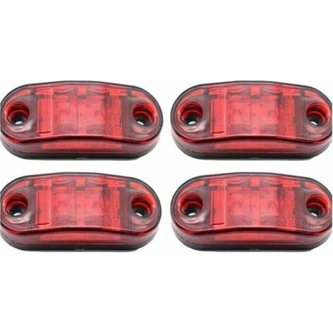 Online Store - 4 packs de feux de position latéraux à LED, 12-24V blanc rouge, feux d'avertissement double face, feux de stationnement de remorque (1/5)
