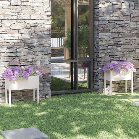 Jardineras 2 uds madera maciza de pino blanco 70x31x70 cm vidaXL (1/2)
