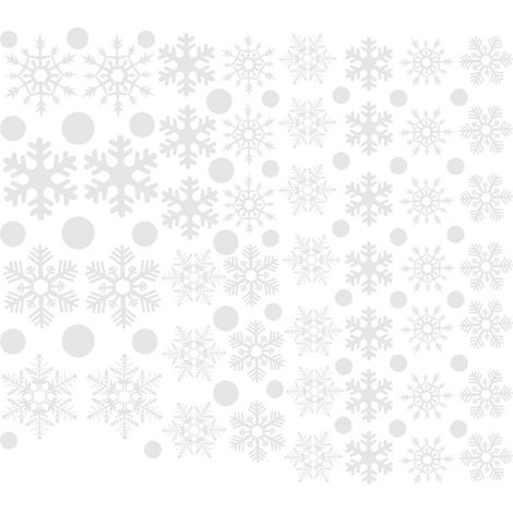 48pcs Autocollants Noël Motif Flocon de Neige Stickers Fenêtre Muraux Chambre Decoration de Maison Noel Blanc 1 Feuille (1/5)