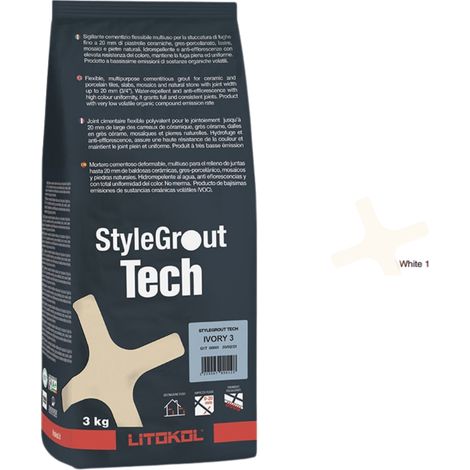 Mortier pour joint carrelage StyleGrout Tech 3kg LITOKOL Mortier SyleGrout Tech LITOKOL White (Blanc)