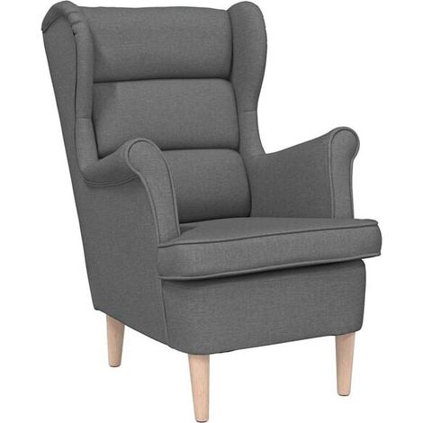 Fauteuil gris foncé, dimensions 74 x 84 x 100 cm, tissu