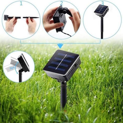 Guirlande Solaire - 50 LED Libellule - Blanc Chaud - Étanche - 8 Modes d'Éclairage (1/4)