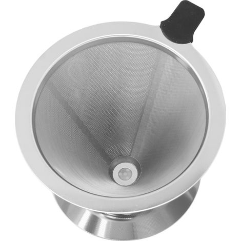 Filtre à café conique en acier inoxydable réutilisable pour la cuisine, 2 à 4 tasses (1/5)