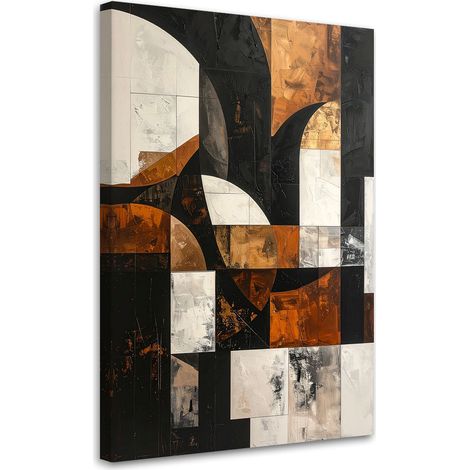 Quadro su tela, Astrattismo forme geometriche marrone, 40x60 (1/5)