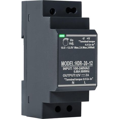 Alimentation sur Rail DIN 30 W 12 V 2 A, transformateur d'alimentation sur Rail AC vers DC, entrée AC 100 V-240 V, Sortie DC 12 V (1/5)
