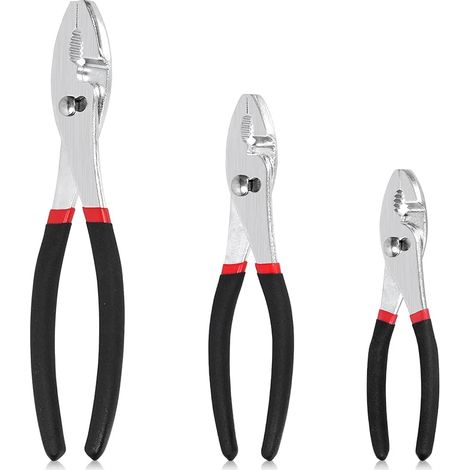 Lot de 3 pinces à joint coulissant de 15,2 cm, 20,3 cm, 25,4 cm, pinces à joint coulissant en acier carbone robuste avec poignée antidérapante (1/4)