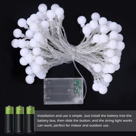 YD Guirlande lumineuse LED à Piles - 80 Ampoules - Blanc Chaud - 10 m (1/4)