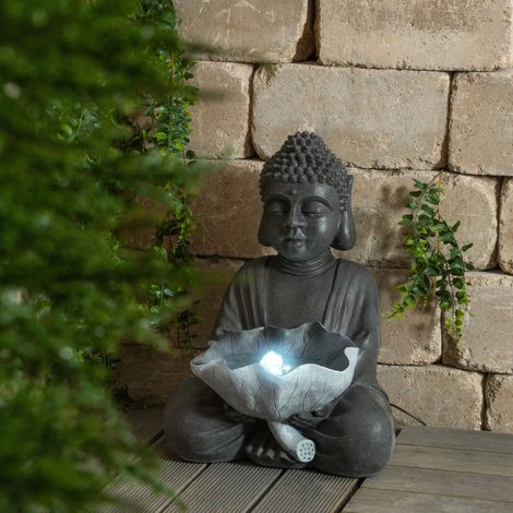 esotec LED Solarbrunnen Buddha ruhend, ZEN-Gartendeko Komplettset outdoor 101331