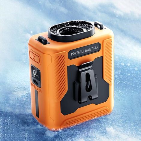 Ventilatore portatile da cintura con clip per camicia,soffia aria fredda,6000 mAh,autonomia massima di 40 ore,100 velocità,13500 giri/minuto