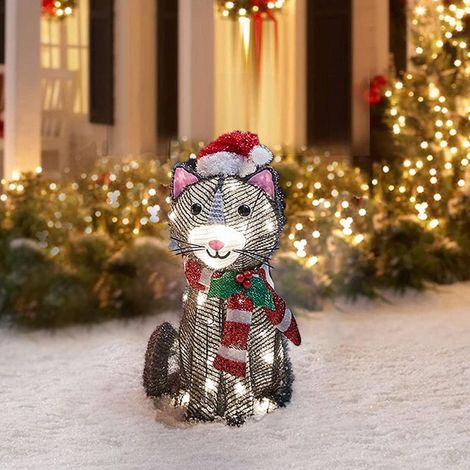 Stake Lumineux De Jardin - Coq Renne Chien En Acrylique - Décoration Extérieure Pour Noël - 2D Avec Éclairage Intégré - 1 Pièce (1/5)