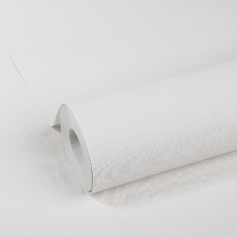 Vliestapete - Basic Textil  off Weiss - 10m x 52cm