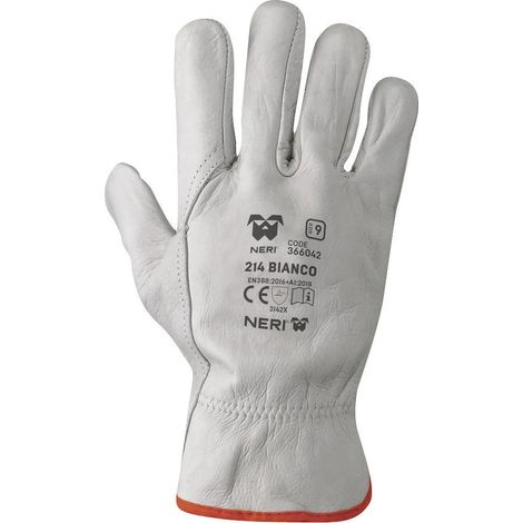 Neri Safety Guantes de Trabajo en Flor Vacuno Talla 7 - Paq. 12 Unidades