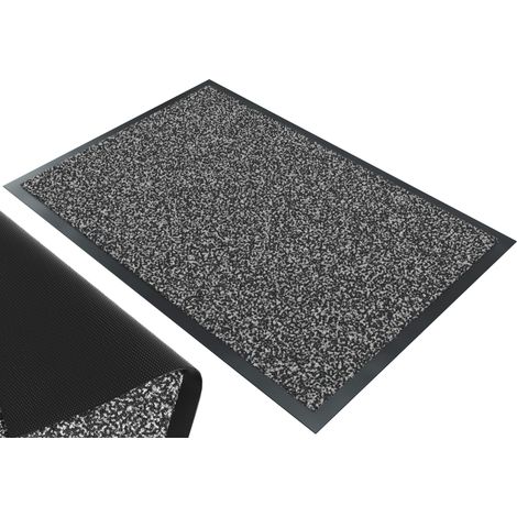 Tapis de Porte Paillasson d'Entree Interieur et Extérieur Tapis Antidérapant et Anti-Poussière Tapis d’entrée Imperméable Lavable 40x60cm Gris-Noir (1/5)