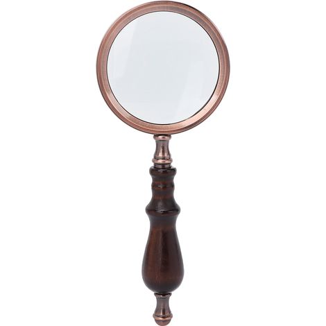 GARRYFIZH Loupe de lecture rétro en métal grossissant 10x, loupe de poche pour personnes âgées avec manche en bois